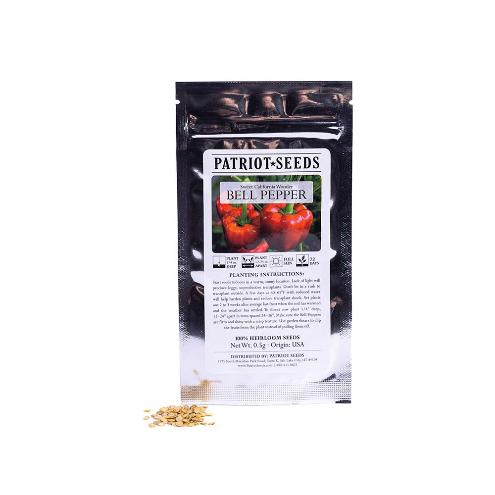 pepper plant seeds for sale Heirloom California Wonder Sweet Pepper Seeds (.5g) – Patriot Seeds