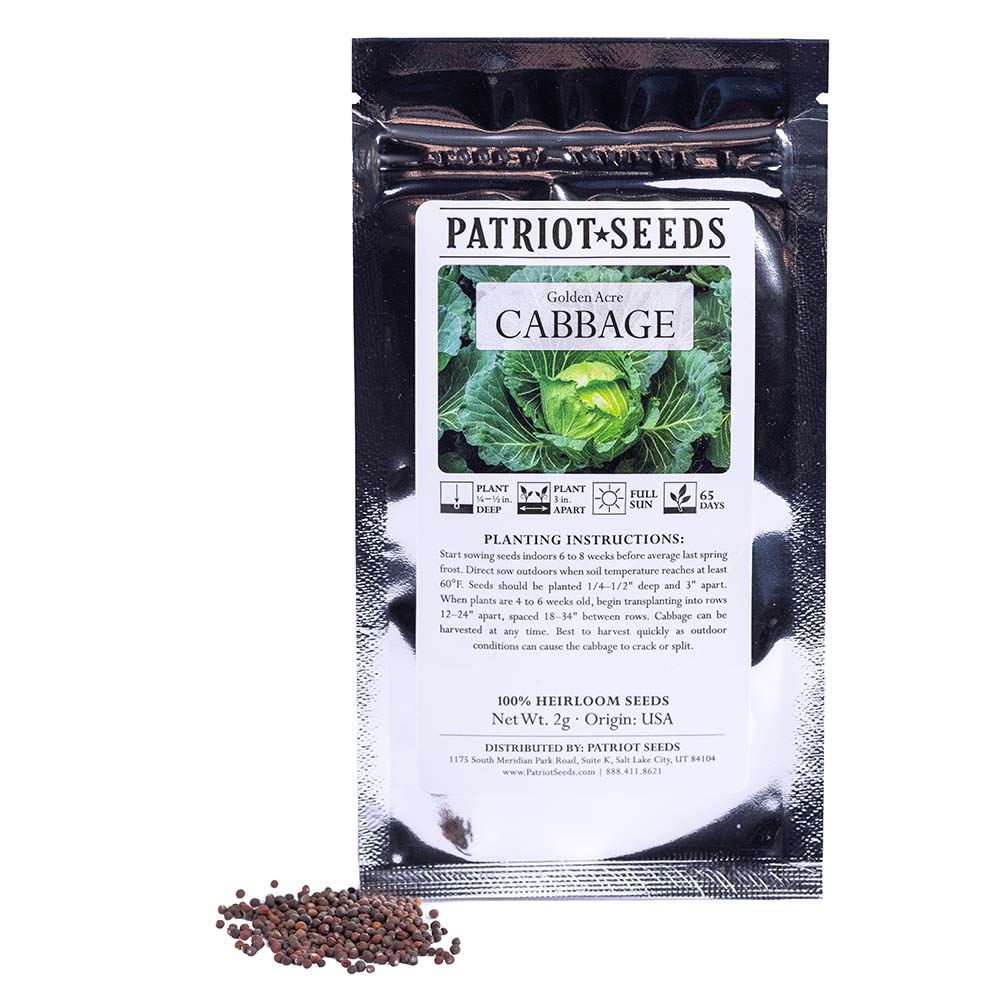cabbage seeds for planting Heirloom Golden Acre Cabbage Seeds (2g) – Patriot Seeds