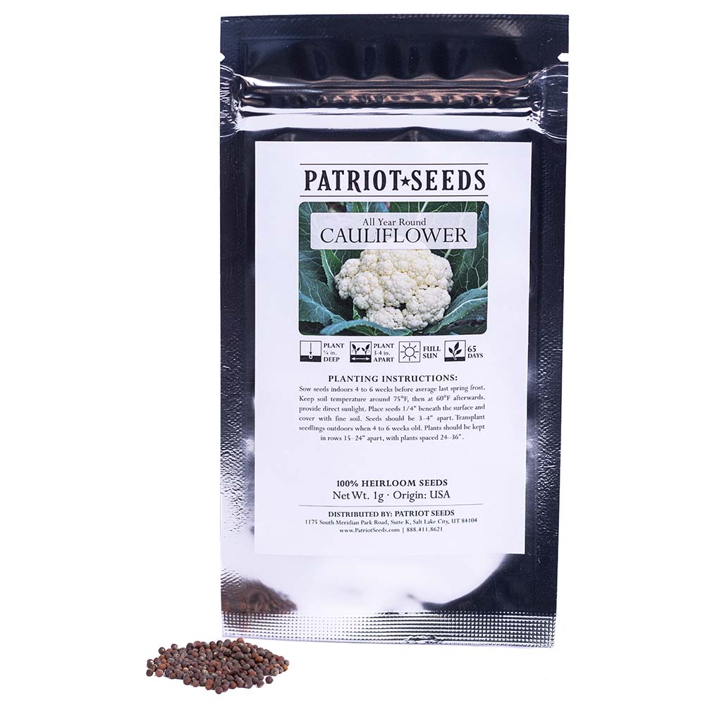 cauliflower seeds from plant Heirloom Snowball Self-Blanching Cauliflower Seeds (1g) – Patriot Seeds