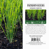 heirloom onion chives product label