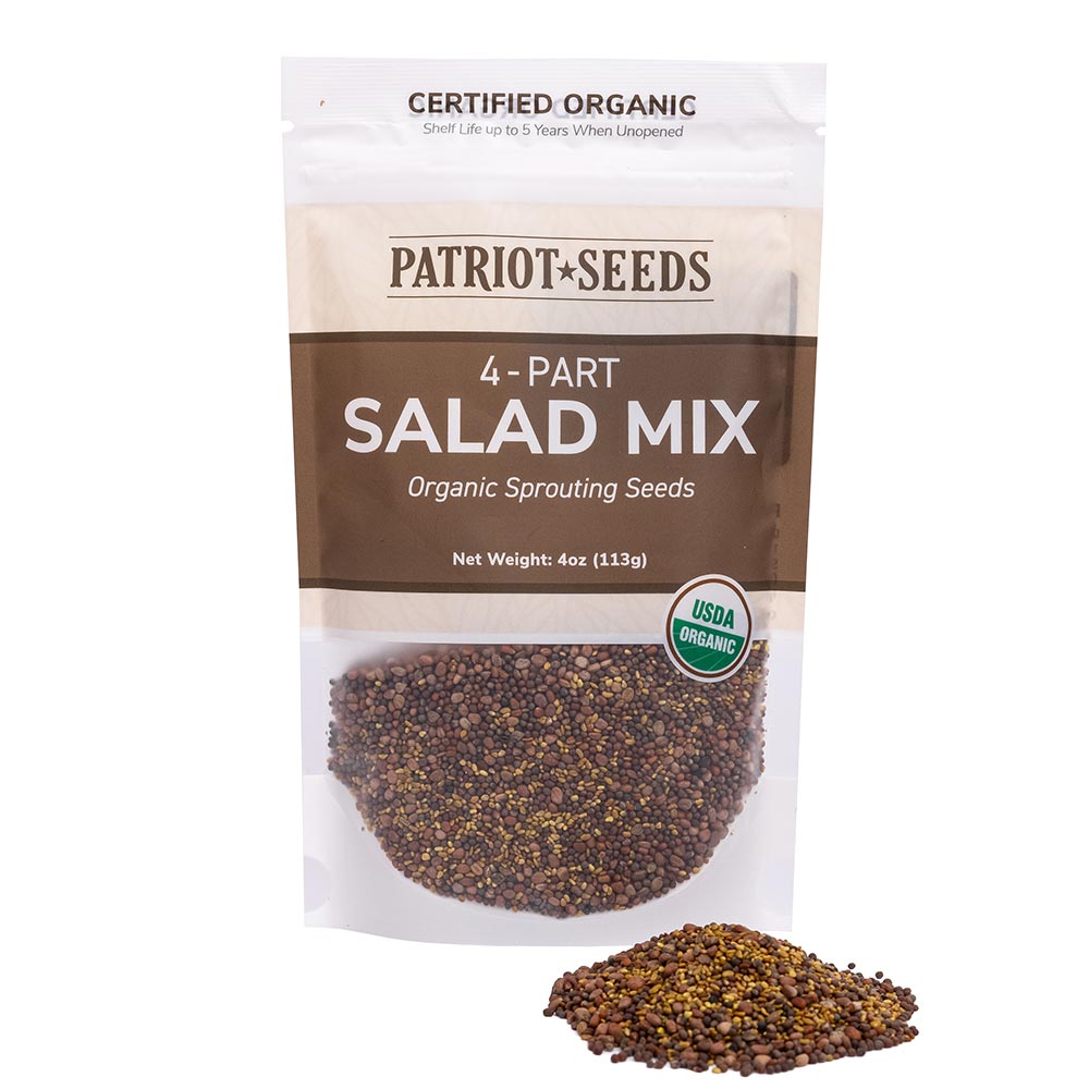 patriot garden seeds 4-Part Salad Sprouting Seeds Mix (4 ounces)