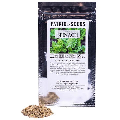 spinach seeds for planting Heirloom Bloomsdale Spinach Seeds (3g) – Patriot Seeds