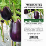 heirloom black beauty eggplant packing label