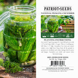 heirloom national pickling cucumber packing label