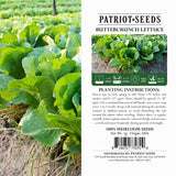 buttercrunch lettuce heirloom seeds product label