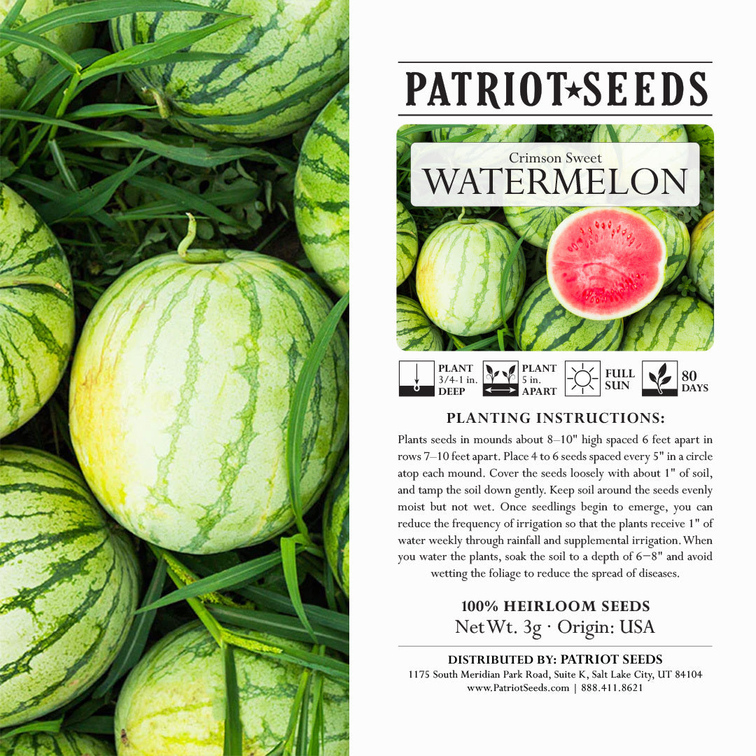 Heirloom Crimson Sweet Watermelon Seeds (3g) – Patriot Seeds