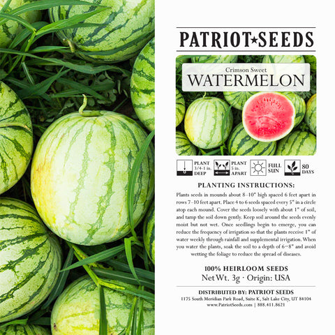 Heirloom Crimson Sweet Watermelon Seeds (3g)