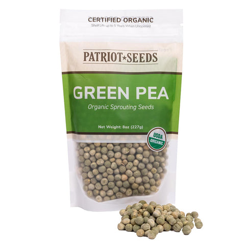 Organic Green Pea Sprouting Seeds (8 ounces)